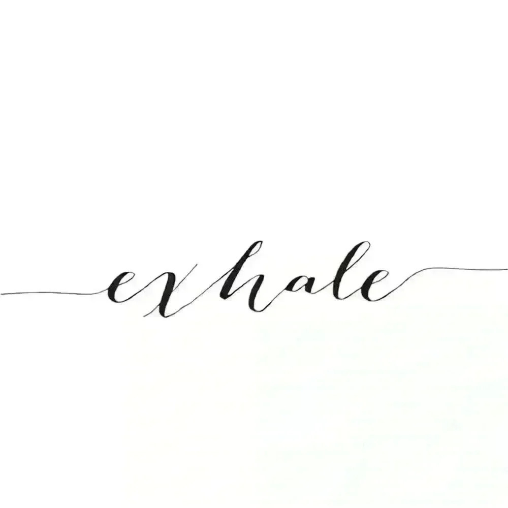 Framed artwork wall decor Inhale and Exhale white with black cursive white frame - Picture 10 of 10